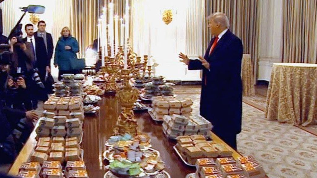 Trump ofrece Big Macs en una recepción en la Casa Blanca por el cierre administrativo