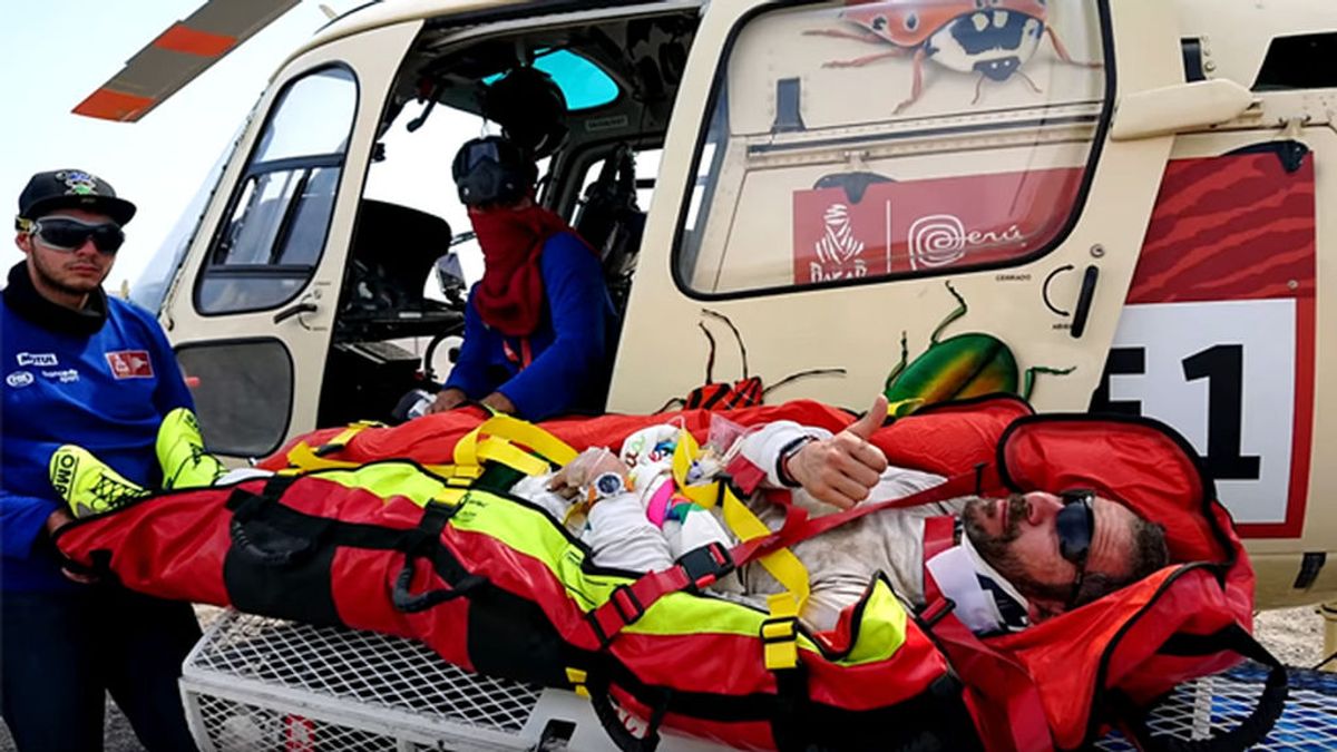 El accidente desde dentro de Jesús Calleja que obligó a su copiloto a ser evacuado en helicóptero: “Tengo claro que volveré al Dakar” El accidente desde dentro de Jesús Calleja que obligó a su copiloto a ser evacuado en helicóptero: “Tengo claro que volveré al Dakar”
