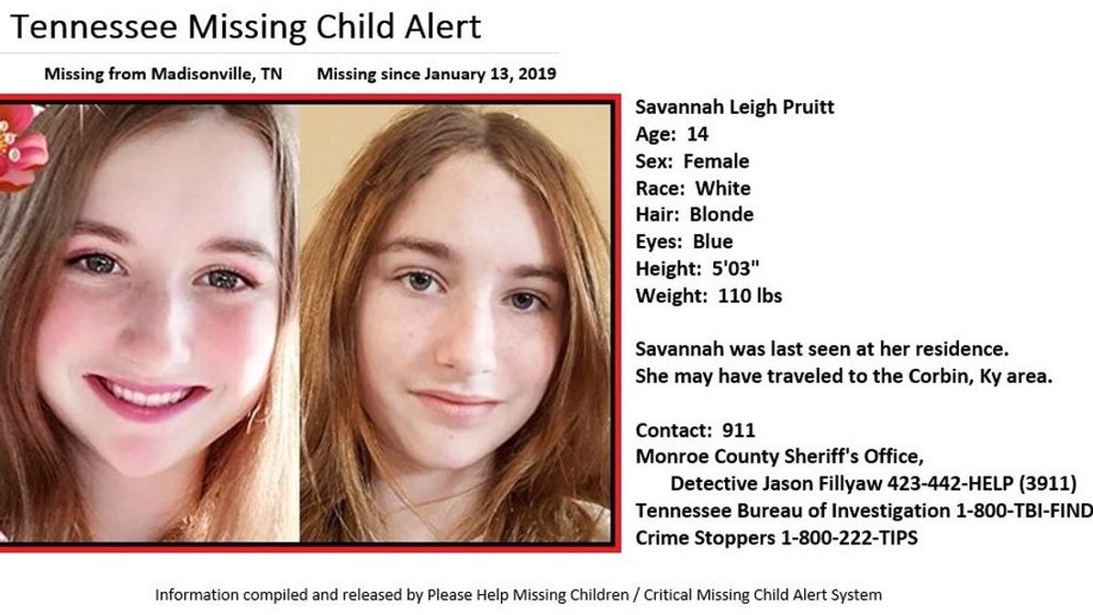 Se cumplen dos semanas de la desaparición de una niña de 14 años en Tennesse (EEUU)