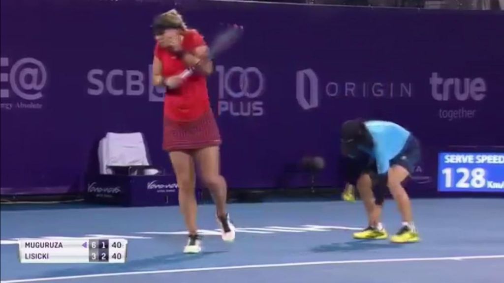 Lisicky intenta retirar con cuidado un mosquito de la pista hasta que un recogepelotas lo 'soluciona' a su manera