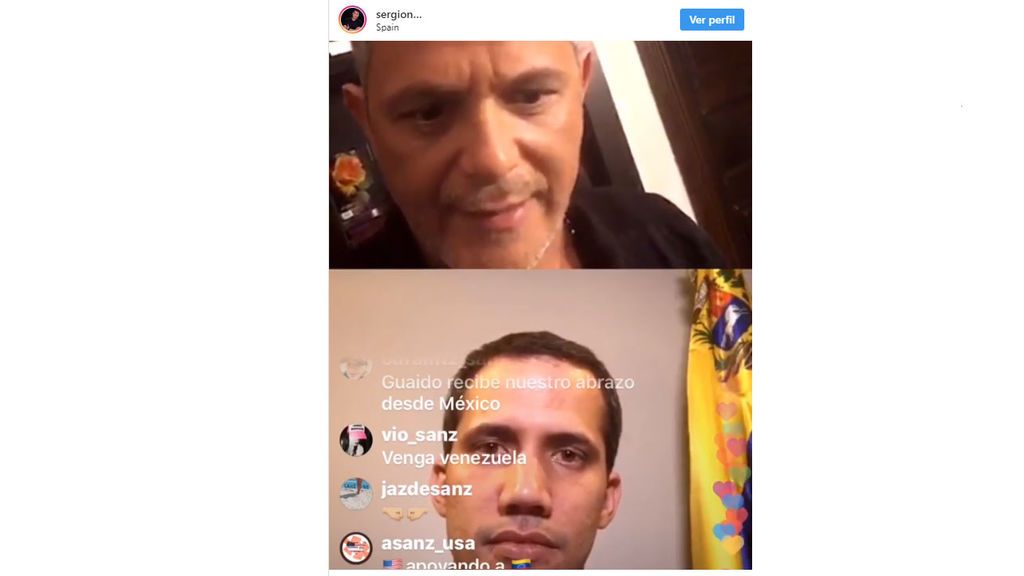 Sanz habla con  Guaidó en Instagram: “Presidente, no desfallezcan, que sepan que todo el mundo está pendiente”