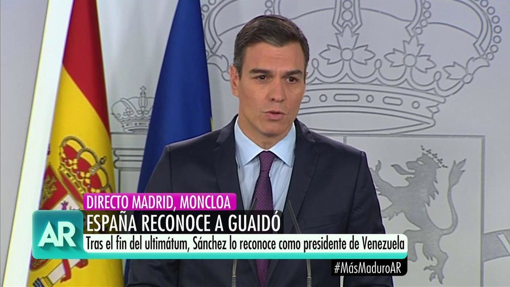 Pedro Sánchez: “El Gobierno reconoce a Guaidó como presidente de Venezuela”