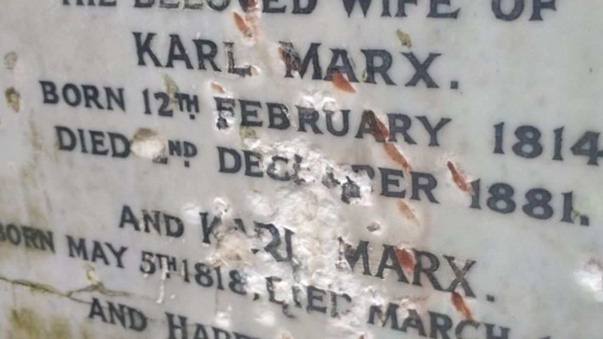 Dañan la tumba de Karl Marx situado en Londres