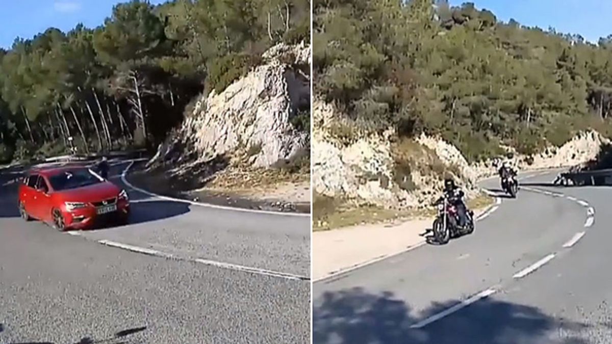 Moteros se movilizan para localizar a un conductor kamikaze que casi atropella a varios pilotos