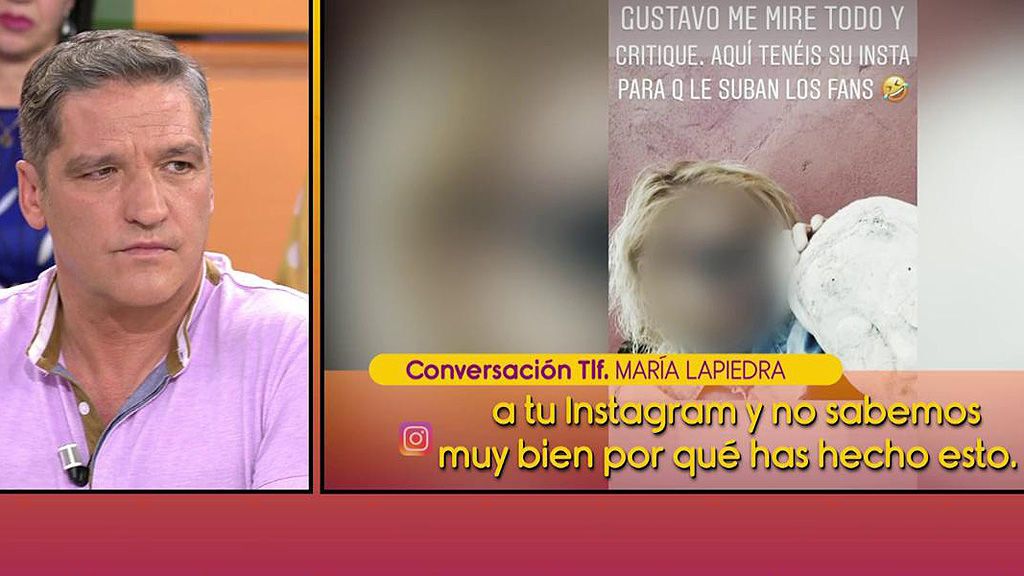 María Lapiedra explica por qué publicó una foto de la exmujer de Gustavo González