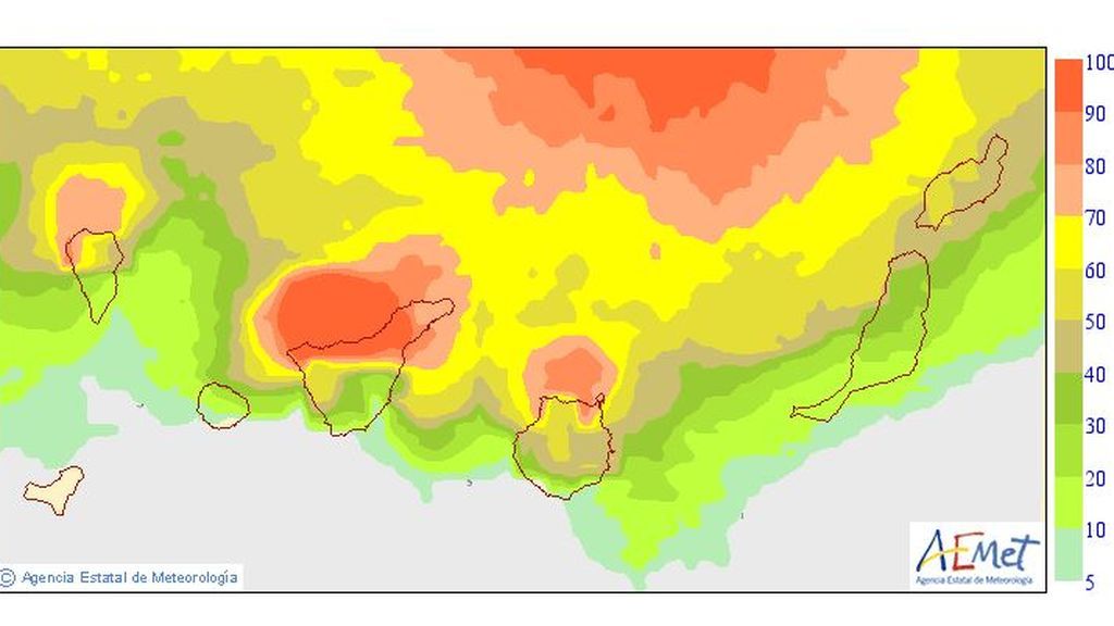 probab precipitacion Canarias viernes