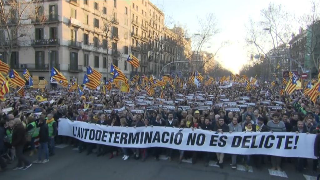 Rechazo de los independentistas contra el juicio del 'procés' en Barcelona