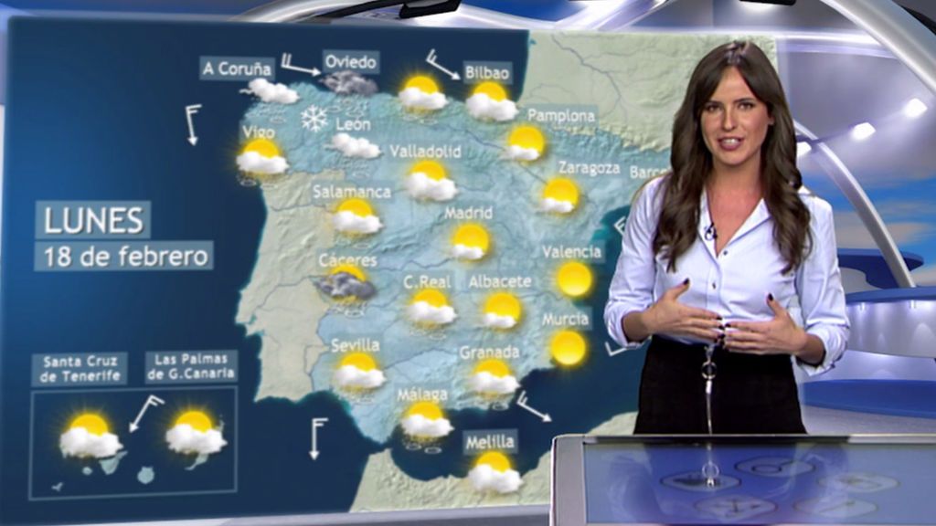 Cielos casi rasos en el centro y el Mediterráneo y lluvias en Galicia: arranca la semana con llegada de un sistema frontal