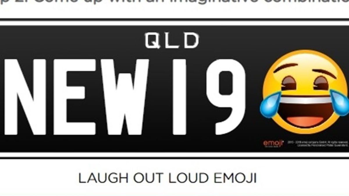 Las matriculas de Queensland podrán llevar emoticonos a partir de marzo