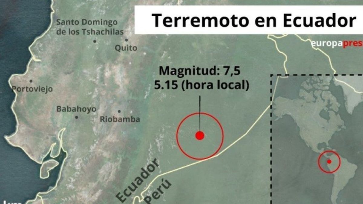 Ecuador sufre un terremoto de 7,5 en la escala Ritcher
