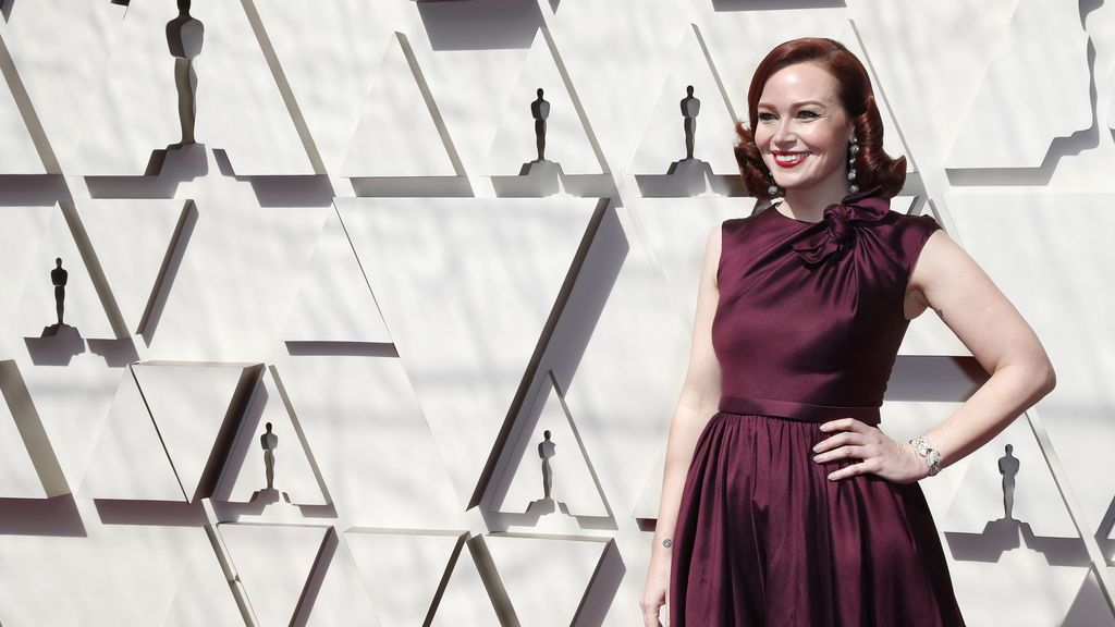 Alicia Malone a su llegada a la alfombra roja de los Premios Oscars 2019