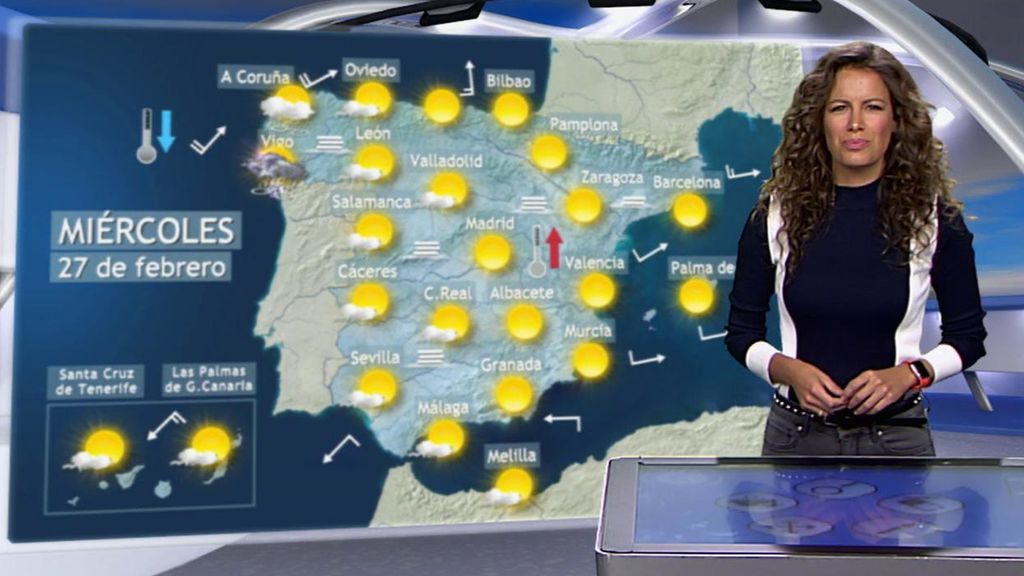 Últimas lluvias de febrero: el miércoles un frente rozará Galicia mientras en el resto del país reina el sol