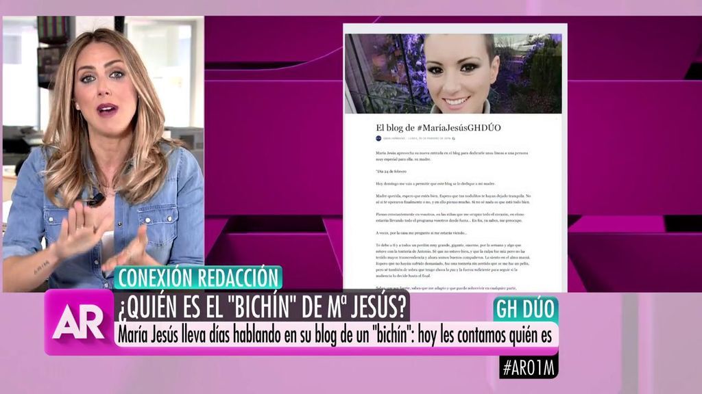 'AR' desvela quién es el "bichín" al que María Jesús pide perdón