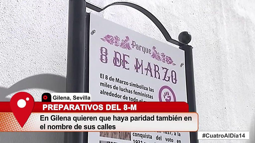 Gilena nombra uno de sus parques como 8-M y cambiará el nombre de sus calles hasta que haya paridad
