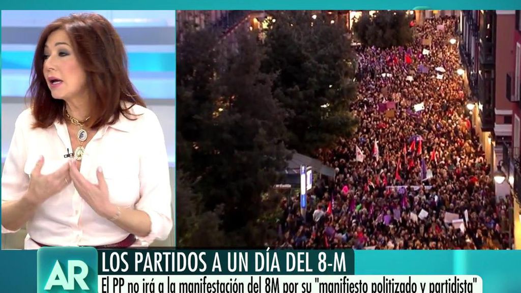 Ana Rosa Quintana: “Mañana es el 8-M, pero si hay manifiestos políticos muchas mujeres se quedan en casa”