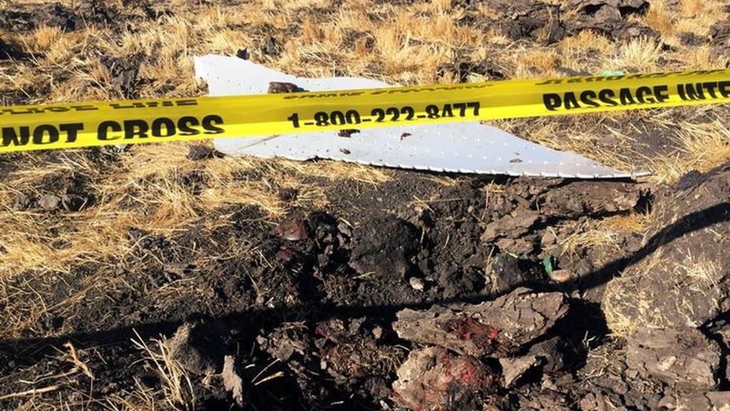 Restos del accidente aéreo de Etiopía