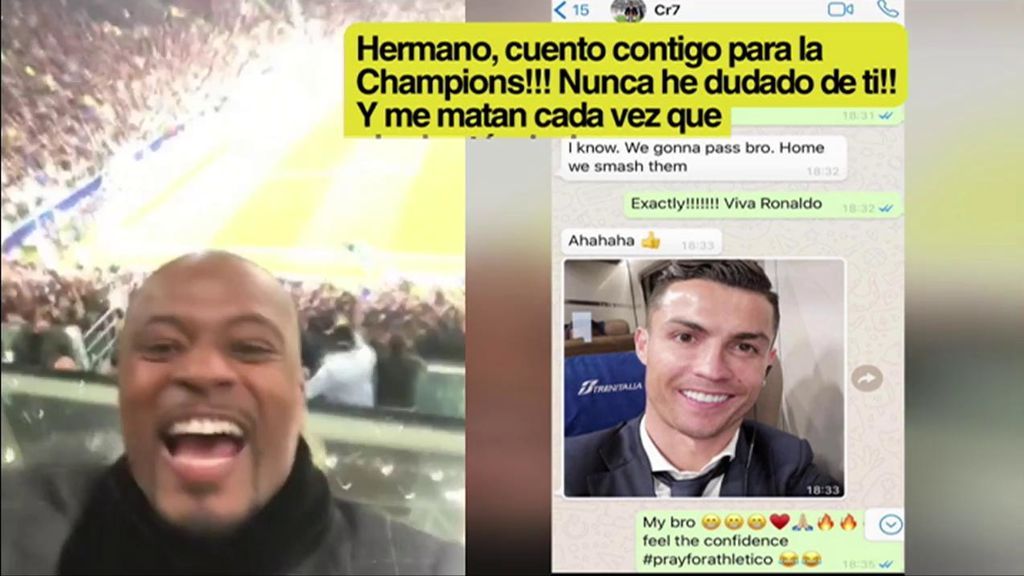 Los mensajes de WhatsApp entre Cristiano Ronaldo y Evra confiando en la remontada: “#RezaPorElAtlético”