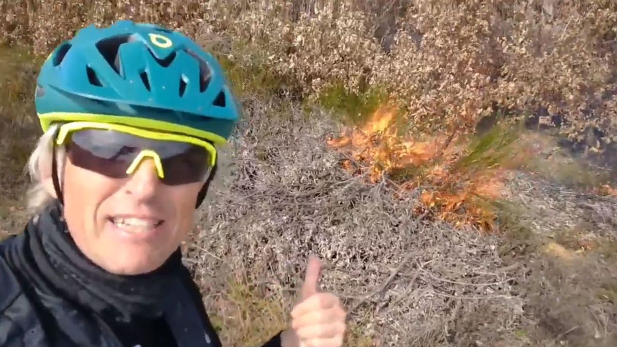 Jesús Calleja sale a entrenar con su bici y se encuentra con seis incendios provocados: "Pirómano eres despreciable"