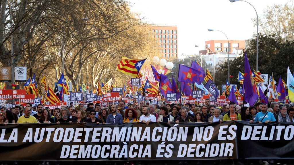 18.000 personas reivindican en Madrid el 'procés' independentista y critican el juicio en el Supremo