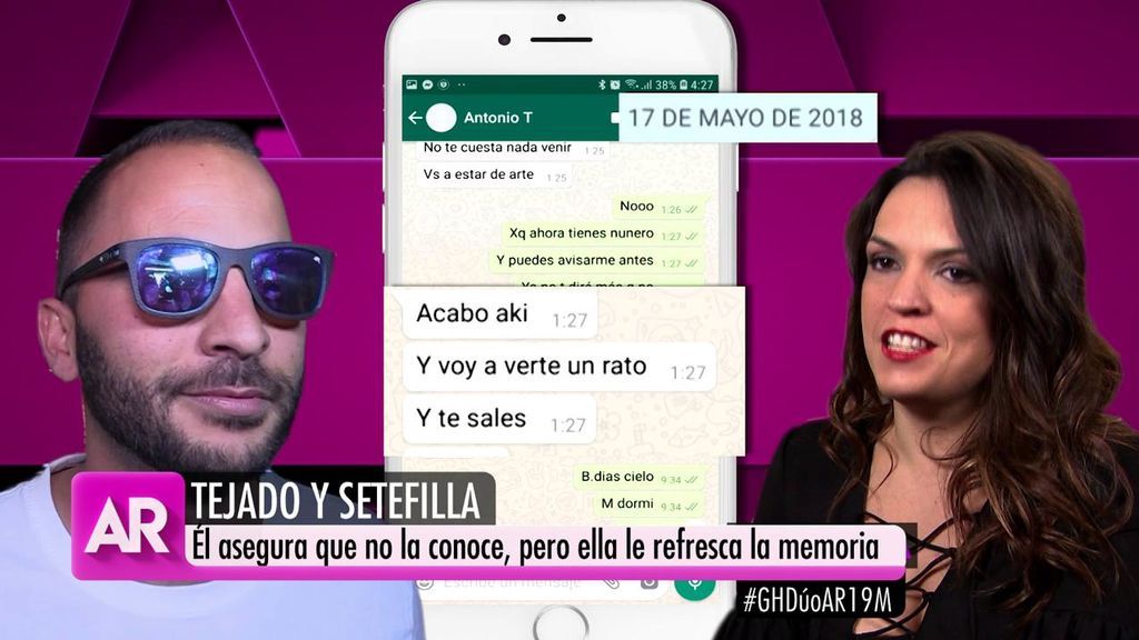 Los mensajes entre Antonio Tejado y Setefilla: "Ponte unas mallas y baja"