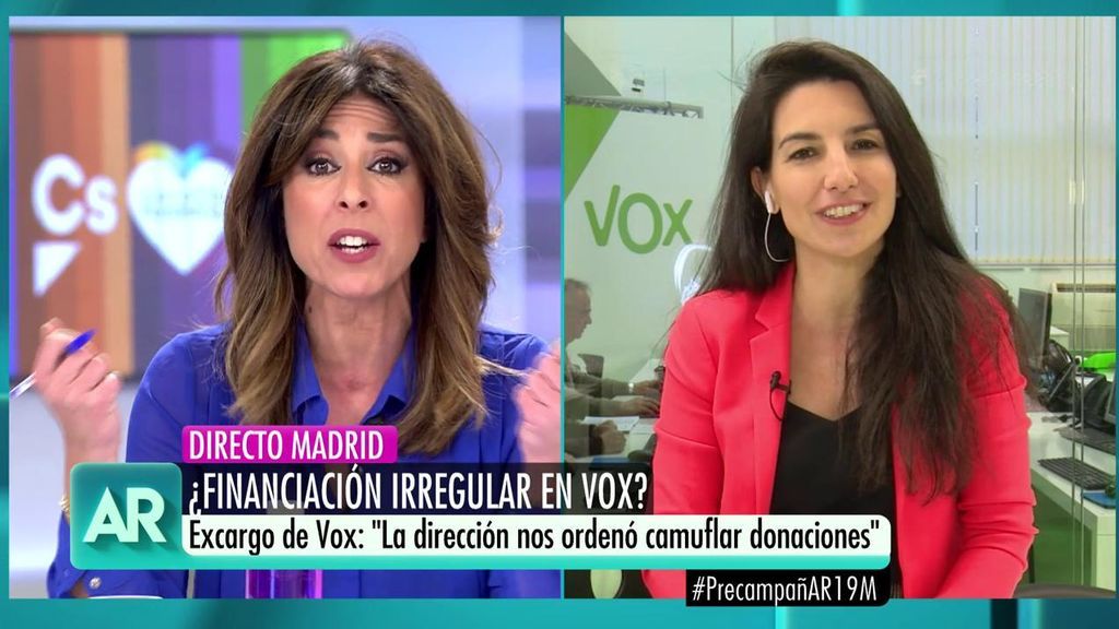 El tenso enfrentamiento entre Ana Terradillos y la presidenta de Vox Madrid: "Cuando el dinero cambia de manos es sospechoso"