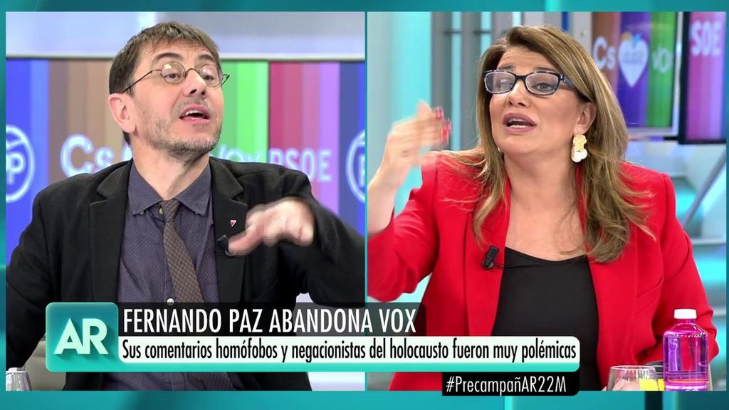 El tenso enfrentamiento entre Monedero y  María Claver: "Te invito a que me demandes"