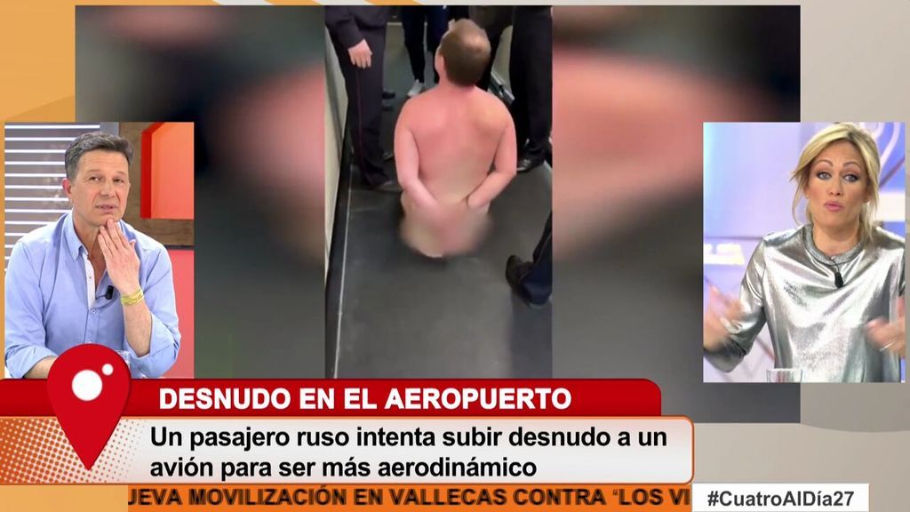 Un turista ruso se desnuda en el aeropuerto porque ‘’así soy más aerodinámico, y el avión vuela mejor’’