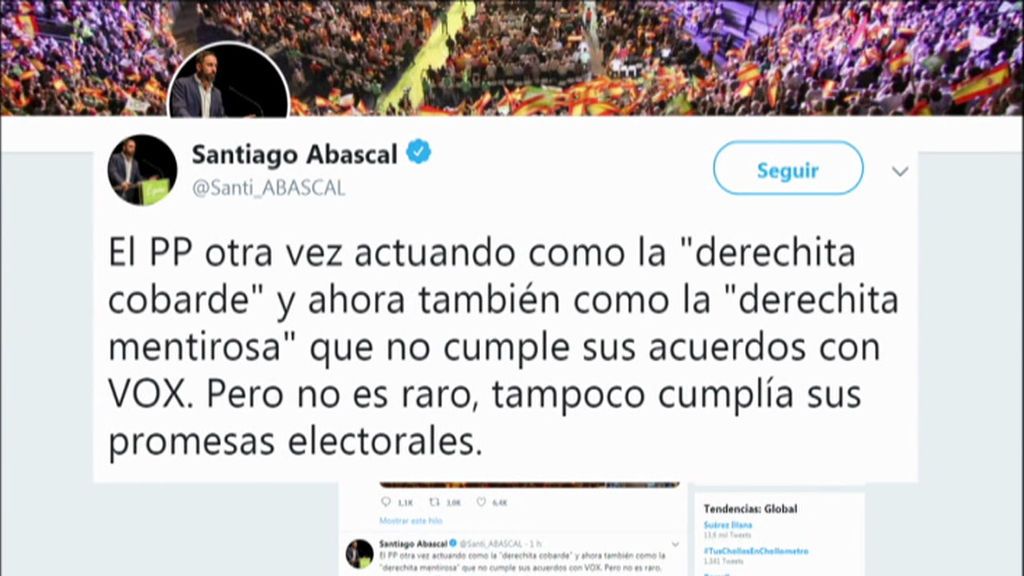 De la “derechita cobarde” a la “derechita mentirosa”: la respuesta de Abascal a Aznar