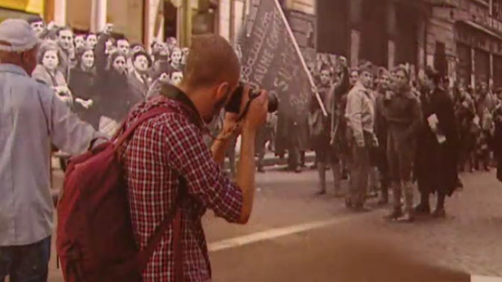Una exposición fotográfica recrea escenarios de Madrid con ocho décadas de distancia