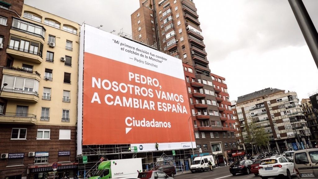 Cartel de Ciudadanos contra Pedro Sánchez