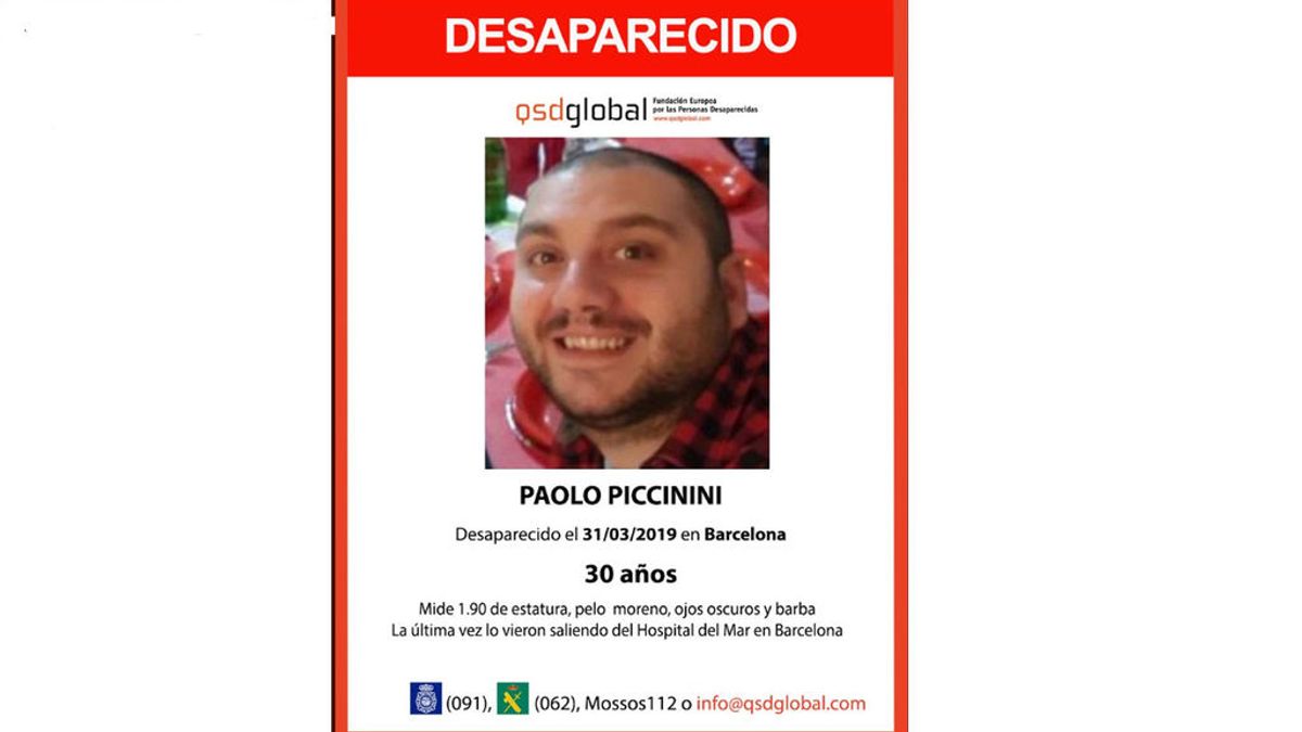 Buscan a Paolo Piccinini, desaparecido desde hace tres días en Barcelona
