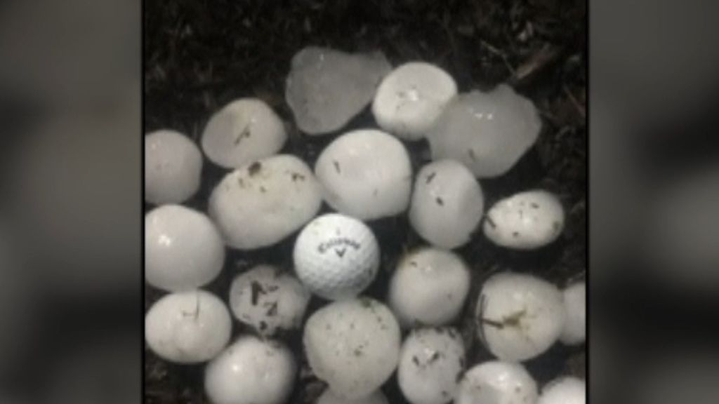 Impactantes imágenes de la granizada caída en Texas: caen piedras del tamaño de pelotas de golf