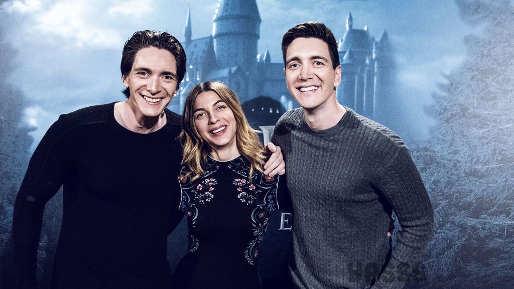 Los hermanos Phelps y Natalia Tena, de Harry Potter, en foto