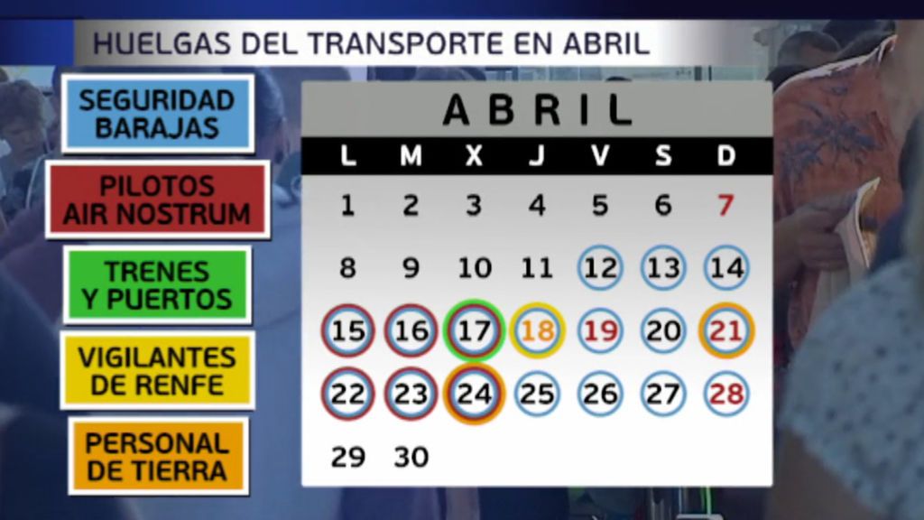 Calendario de huelgas que afectan al transporte en abril