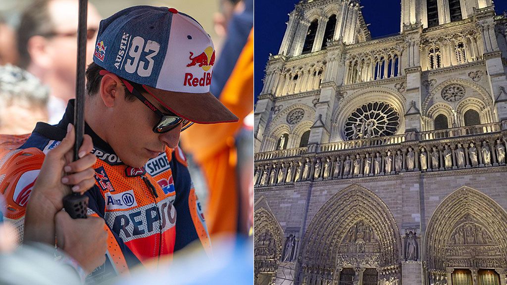 El mensaje de Marc Márquez por el incendio de Notre Dame: “Impactado con las imágenes”