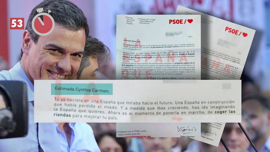 La campaña en 1 minuto: El PSOE envía cartas personalizadas a los electores