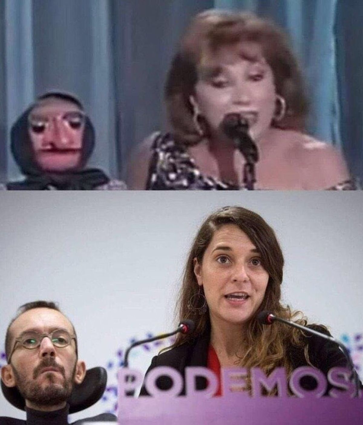 "¡Hay que ser cabrones!": la guasa de Iglesias tras compartir un meme el que se compara a Echenique con Doña Rogelia