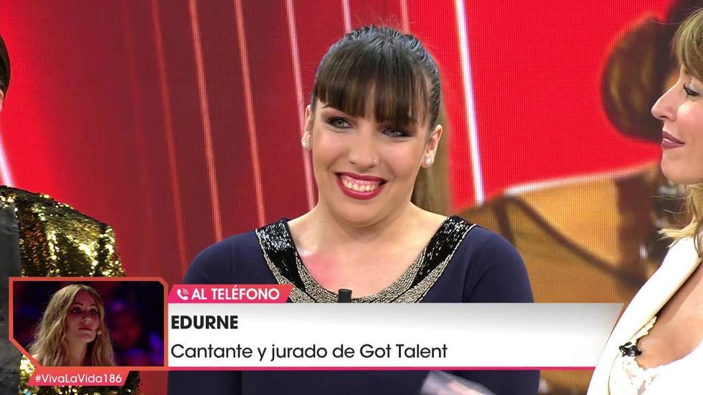 Edurne entra en directo por teléfono y emociona a los finalistas de 'Got talent'