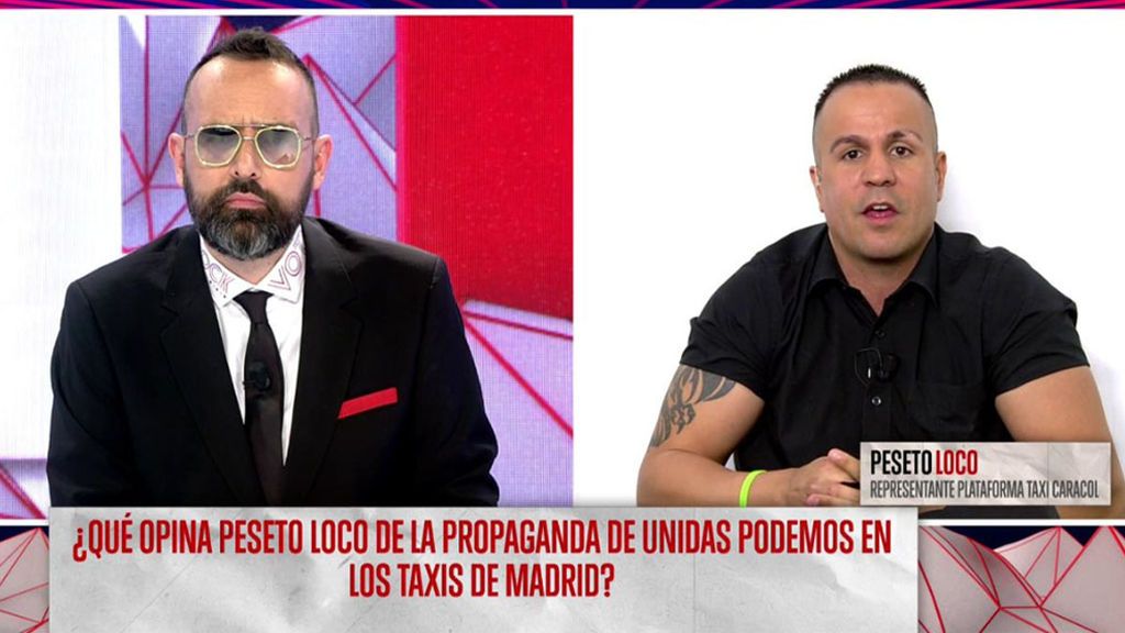 Peseto Loco confiesa que tiene miedo de poner propaganda de 'Podemos' en su taxi