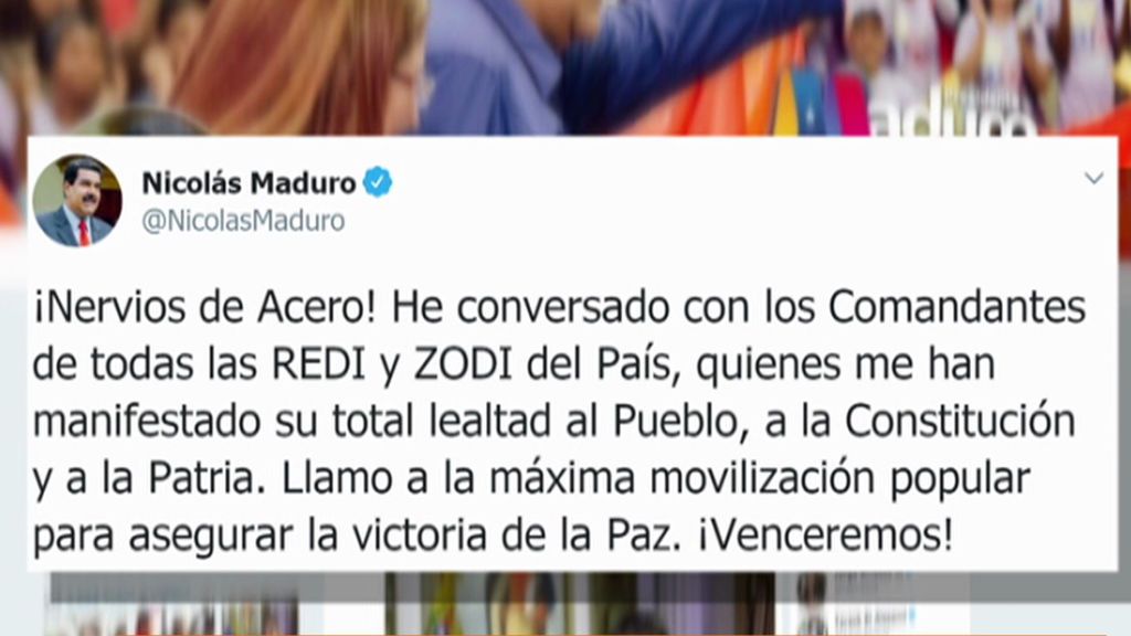 El último tuit de Nicolás Maduro: "Llamo a la movilización popular, ¡venceremos!"