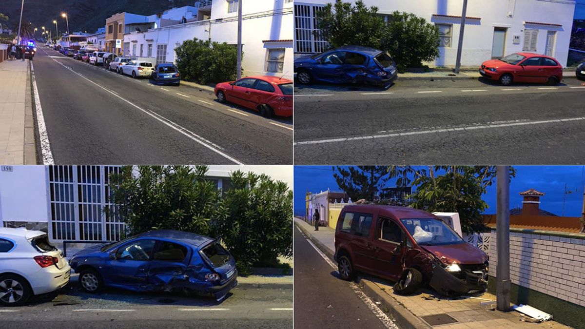 Un conductor ebrio y drogado choca contra cinco coches y dos viviendas en Tenerife