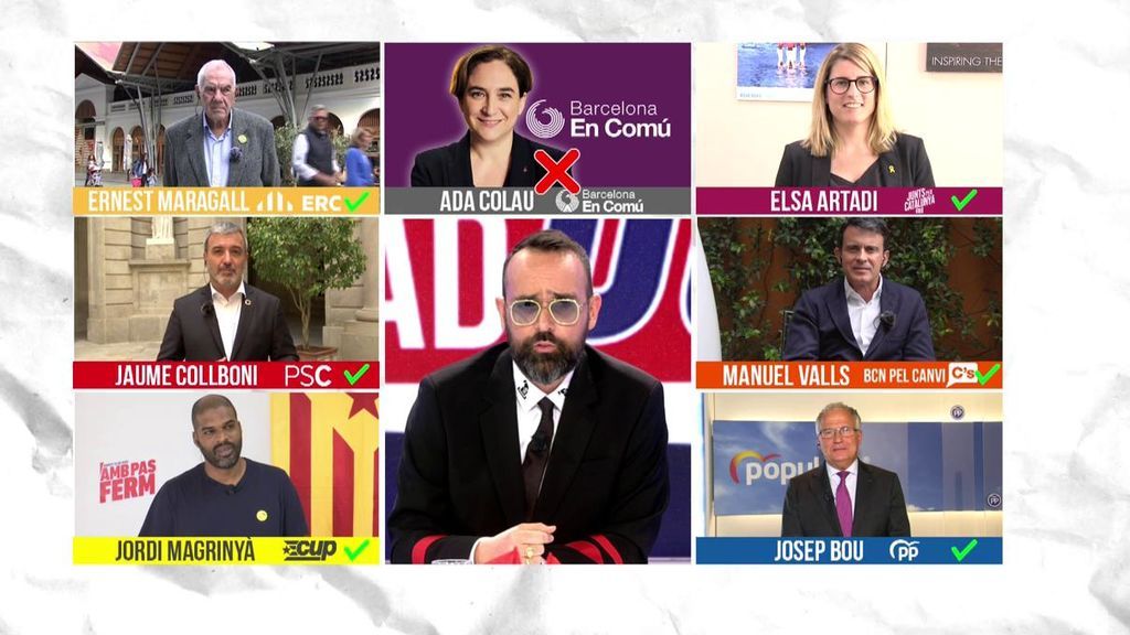 Los candidatos a la alcaldía de Barcelona se pronuncian sobre la previsible ausencia de Ada Colau en el debate