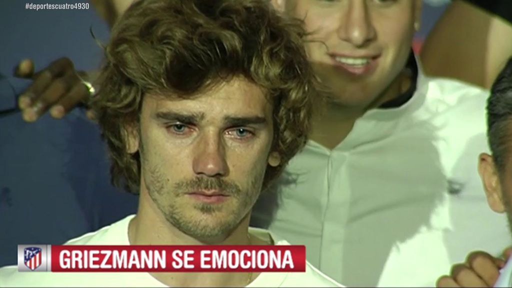 Las lágrimas de Griezmann en la despedida de Godín al Atlético de Madrid