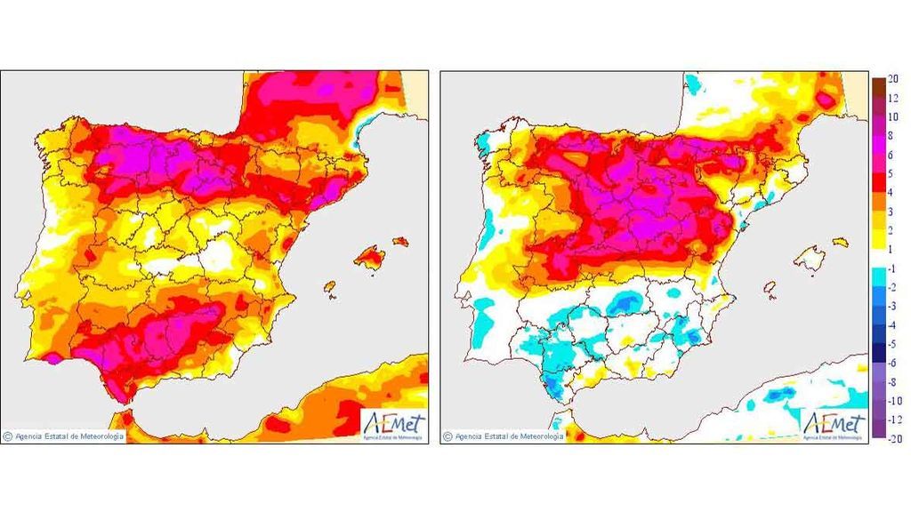 Subida de temperaturas máximas y mínimas, respectivamente, prevista para el viernes