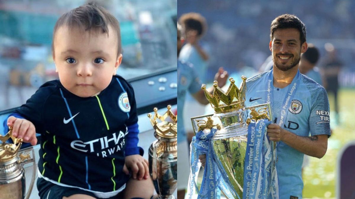 David Silva le dedica el trofeo de la Premier League a su hijo pequeño que nació prematuro: "La segunda de mi campeón"