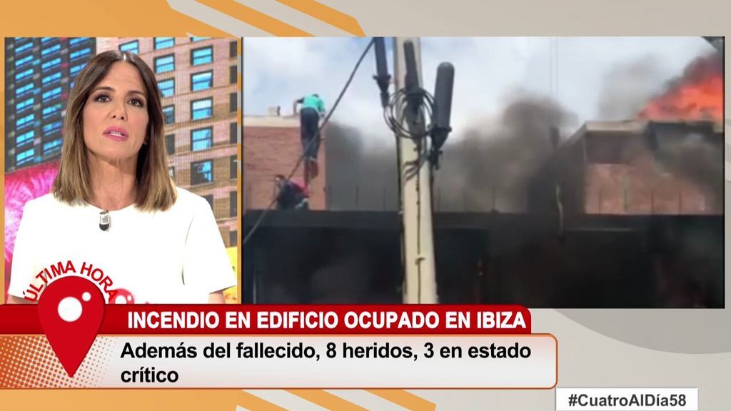 Primer fallecido por el incendio del edificio ocupado en Ibiza