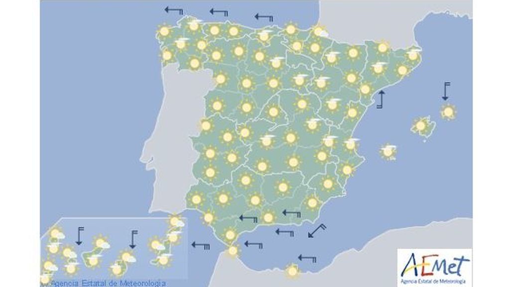 Mapa de predicción para el martes, 14 de mayo