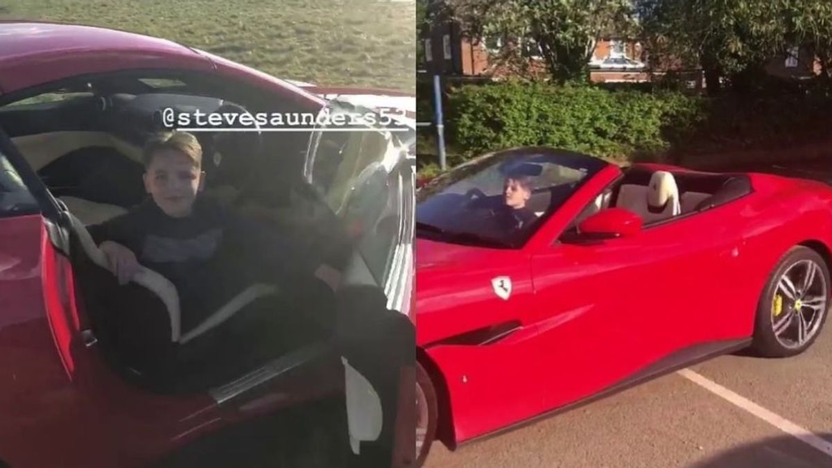 El boxeador Billy Joe pone a su hijo de 10 años a hacer trompos con un Ferrari El boxeador Billy Joe pone a su hijo de 10 años a hacer trompos con un Ferrari