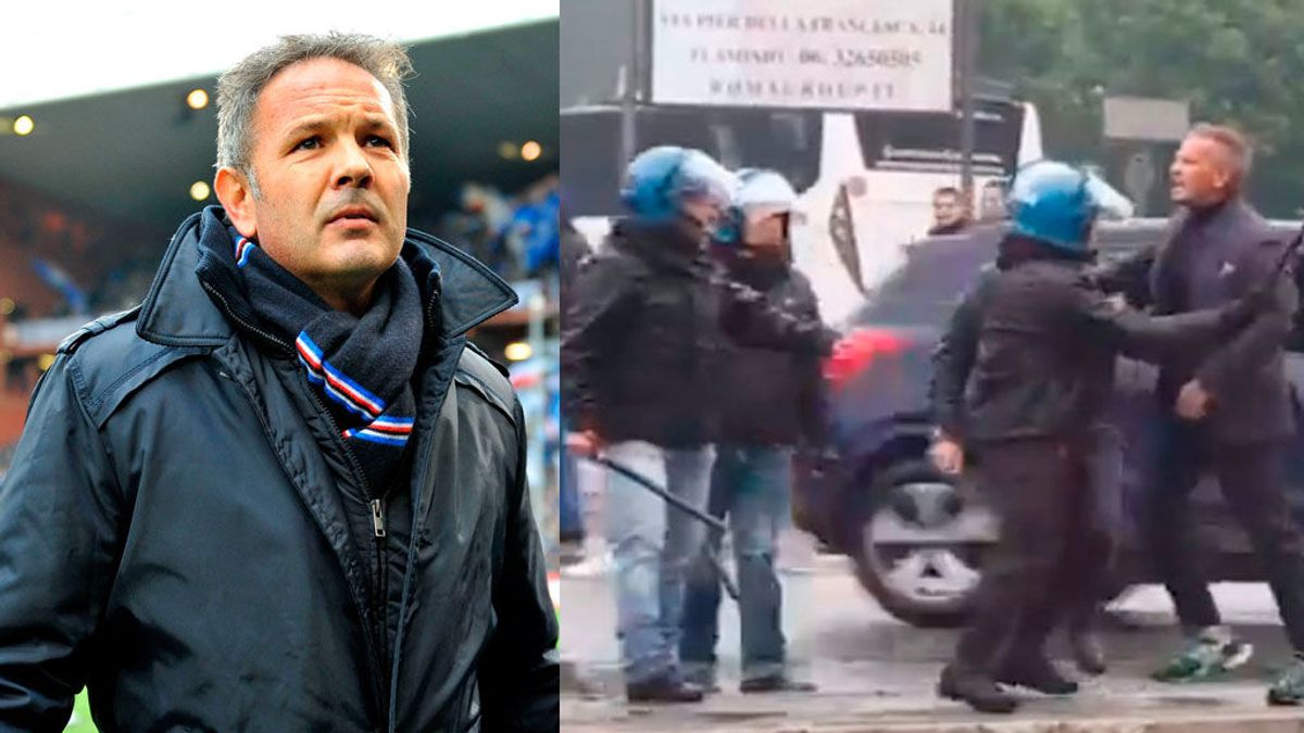 La policía separa a Sinisa Mihajlovic tras encararse con un aficionado que le llamó 'gitano' La policía separa a Sinisa Mihajlovic tras encararse con un aficionado que le llamó 'gitano'