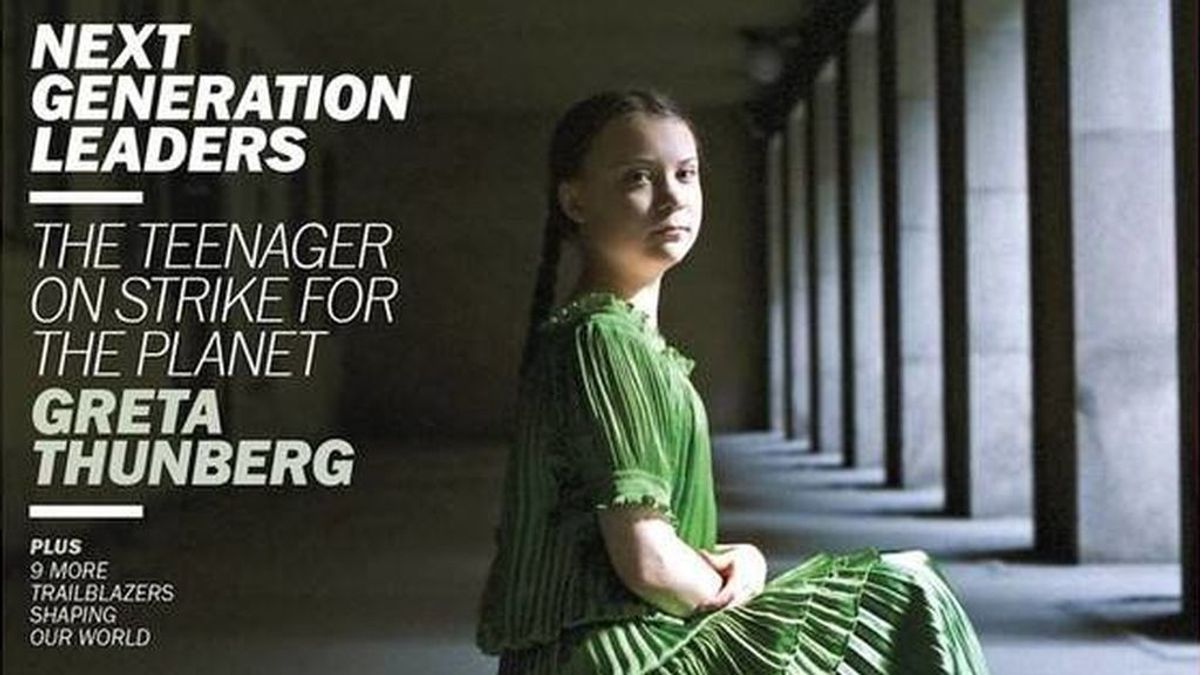 La joven activista sueca Greta Thunberg, portada de la revista Time